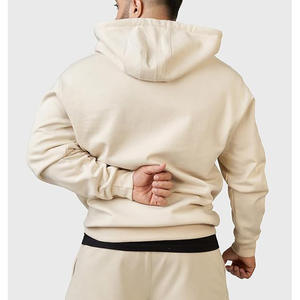 Sudadera con capucha y cremallera de lana sólida para hombre Premium 100% ropa de calle de algodón suministro directo de fábrica OEM/ODM temporada de invierno personalizable - Product Image 2