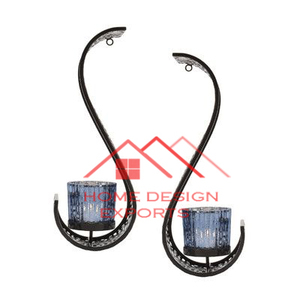 Precio al por mayor barato decoración del hogar portavelas diseño Vintage Metal montaje en pared candelabro de vela - Product Image 2