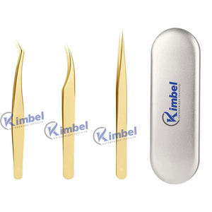 Pince à épiler à pointe en fibre de volume de cils en acier inoxydable personnalisable à 45/75/90 degrés Poignée de précision Conception durable Logo personnalisé - Product Image 3