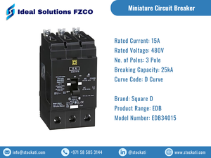 Nouveau disjoncteur miniature Square D EDB34015-50A-E-Frame-3 pôles-480Y/277VAC-25kA max-boulonné-MCB d'origine - Product Image 3