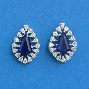 Últimos pendientes colgantes de moda de calidad de exportación en línea CZ Tops con chapado en rodio - Product Image 1