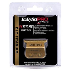 Recortadora de dientes profundos de 2,0 mm con cuchilla de repuesto de aleación de titanio con acabado dorado - Product Image 1