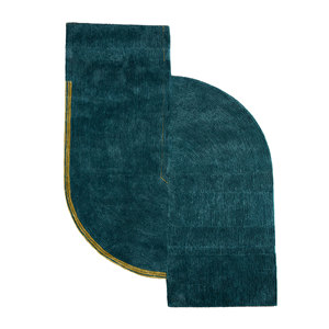 Alfombra Rectangular Azul de Lana y Viscosa Tejida a Mano Come Around, 9x12, para Entrada/Sala de Estar, con Color Sólido para el Hogar TNQ-1129 - Product Image 1