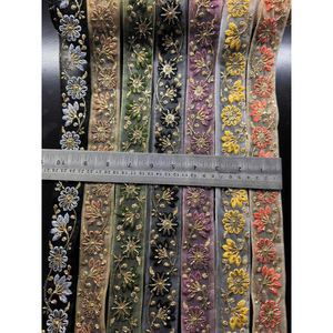 Tissu de dentelle de marque Honey Lace en gros, dentelle brodée à paillettes, motif floral, dentelle moderne, traditionnelle, élégante, style professionnel - Product Image 2