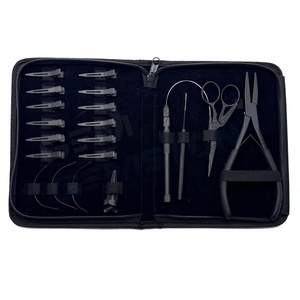 GEMSTONE ENTERPRISES Kit de pinces à bouche plate en acier inoxydable commercial, durables et réutilisables pour extensions de cheveux |   Outil pour micro-anneaux - Product Image 1