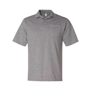 Polo à manches courtes en coton 100% coupe classique pour homme Chemise de golf décontractée en tricot foncé à imprimé solide et tendance - Product Image 6