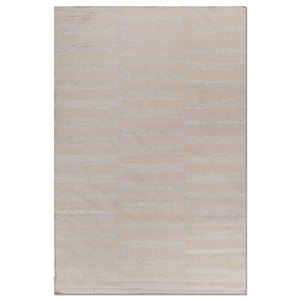 พรมทอแบนลายทาง Indusbar ADWV-13008 ทำจากขนสัตว์และใยวิสโคส สีเทาและสีดำ สำหรับใช้ในบ้าน - Product Image 1