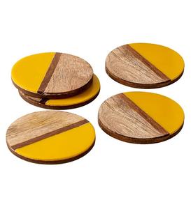 Standard Quality Free to Use Wood Resin <b>Coasters</b> With <b>Black</b>/White Color Use For Home Hotels & Restaurant Stone <b>Coasters</b> - Product Image 6