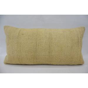 <b>Beige</b> Wool Kantha Patchwork Pillow 12x24 Inch Woven Luxury Bedding Embroidered Vintage Fluffy Square Print <b>Throw</b> Pillow - Product Image 1