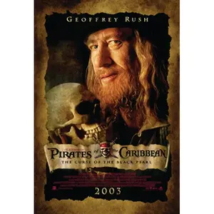 Affiche Pirates des Caraïbes avec Geoffrey Rush, impression offset et numérique, décoration suspendue en polyester - Product Image 1