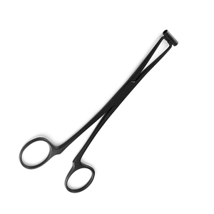 Pince à septum allemande en acier inoxydable Pince à sourcils de 6 pouces à revêtement noir pour oreilles, nez, lèvres, langue, piercing corporel - Product Image 2
