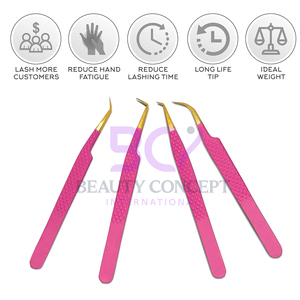 Pretty Soft Pink Color Eyelash Tweezers Different Color Pointed New Arrival Non Slip Product Eyelash Extension Tweezers - Product Image 2