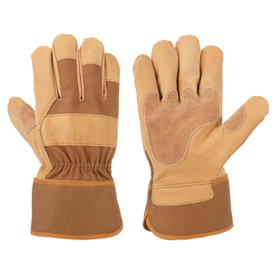 Guantes de Palma de cuero dividido de piel de vaca Guantes de trabajo de seguridad de construcción industrial personalizados Protección de invierno Guantes resistentes - Product Image 1