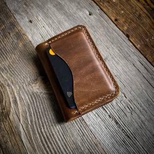 Cartera delgada de cuero para hombre, cartera minimalista L, tarjetero de grano completo, bolsillo frontal, tarjetero pequeño, 2017 - Product Image 1