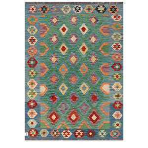 Alfombra Kilim de Maimana, Afganistán, 205 x 146 cm, Alfombras y Conjuntos Tradicionales Afganos - Product Image 1