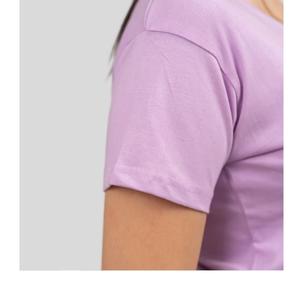 <b>Lady</b> Casual T-shirt 100% Cotton High Quality Crew Neck <b>Knitted</b> <b>Top</b> Embroidery Logo Private Print <b>Short</b> <b>Sleeve</b> Streetwear - Product Image 6