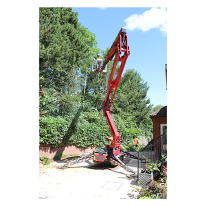 Compact Electric Boom Lift with Telescopic Arm, Low Noise Level, and <strong>10m</strong> Platform <strong>Height</strong> for Warehouse Use