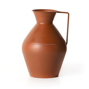 แจกันตกแต่งโต๊ะพร้อมด้ามจับลายโลหะ และแจกันดอกไม้สำหรับห้องนั่งเล่น สำนักงาน และห้องครัว - Product Image 3