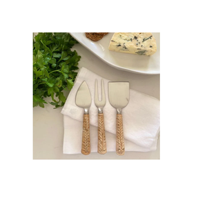Ensemble de fromage en laiton doré poignée en rotin ensemble de couverts trancheuse à fromage épandeur nouveau Design pour la maison fête mariage utilisé - Product Image 6