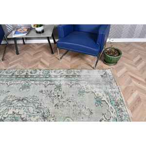 Alfombra Turca Vintage, Alfombra Grande de 5.9x9.2 pies (179x280 cm), Alfombra Azul de Lana del Suroeste - Product Image 5