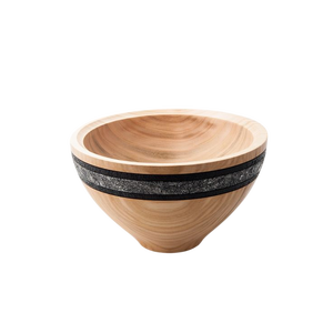 Bol de service en bois élégant pour servir la salade de fruits à la maison, au restaurant et à la fête, disponible en forme et en taille personnalisées - Product Image 1