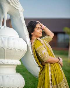 Lehenga Choli de Novia con Bordado Intenso, Moderno y Elegante para Bodas, Fiestas y Compromisos, en Oferta Online - Product Image 4