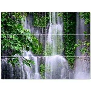 Cascadas Azulejo de cerámica Mural de pared PT501092 32 "W X 24" H Juego de 12 azulejos 8x8 - Product Image 1