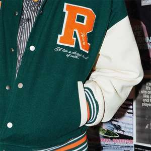 OEM Fabricante de alta calidad de la Universidad de los hombres de encargo de béisbol Bomber Varsity Puffer Jacket Chenille Light Winter High Street - Product Image 3