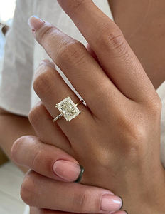 Bague Moissanite en argent 925 coupe radiante 3 carats pierre centrale incolore conception délicate Double griffe dents certifiée beau cadeau - Product Image 3