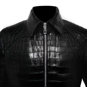 Chaqueta Elegante de Cuero Genuino de la Mejor Calidad, Hecha a Mano, Precio al por Mayor, Medida Personalizada, Talla XL, Cuello Alto, Ropa Deportiva - Product Image 4