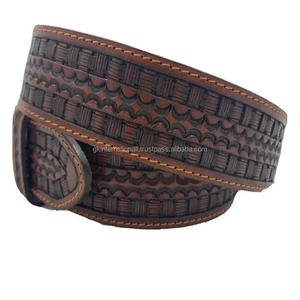 Hecho a mano de cuero genuino occidental mecanizado a mano y cinturón Floral pintado a mano recién llegado cinturón de cuero mecanizado para Unisex todos los tamaños - Product Image 2