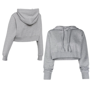 Sweat à capuche surdimensionné personnalisé pour femmes brodé lettre impression pull ample mode haut court avec capuche-pour l'hiver pas cher prix - Product Image 2