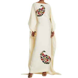 Kaftan bordado hermoso más de moda, ropa tradicional islámica de Dubái, caftán de Color marfil de alta calidad - Product Image 1