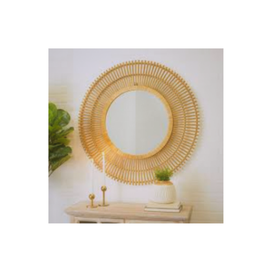 Fabricante de Vietnam, respetuoso con el medio ambiente, marrón, hecho a mano, diseños personalizados, entrega rápida, marco de espejo de pared de ratán natural para el hogar - Product Image 4