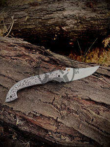 มีดพับปลอกหนังและด้ามจับทำด้วยมือทำจากสเตนเลสงาน D2ออกแบบได้ตามที่ต้องการ - Product Image 2