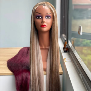 วิกผมมนุษย์วิกผมเปียโนติดหนังกำพร้าแบบ HD ประดับลูกไม้ด้านหน้าด้วยกระดูกตรงผ้าสองชั้น - Product Image 1