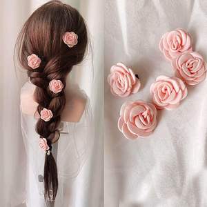 Barrette à cheveux Hijunmi Vintage Rose Pearl 5cm, décorative, en satin pour femme, pour usage quotidien - Product Image 5