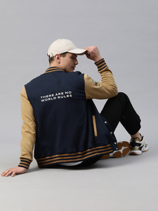 Unisex Warm Varsity Jacket <b>Fleece</b> Lined Cozy Interior Snap Button Closure Classic Look Custom Embroidery Team School - Product Image 6