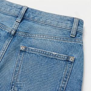 Jean décontracté ample et droit pour femme, style luxe, nouvelle collection été, longueur totale, denim déchiré, cheville élastique, couleur personnalisée - Product Image 5