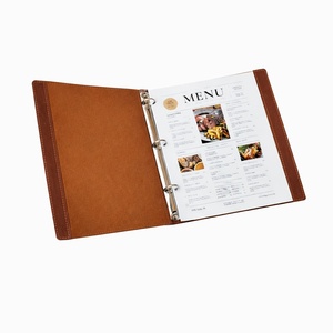Custom Brown Leather Display <b>Warmer</b> Handmade Embossed Manual for Restaurant <b>Wine</b> List Hotel Dining - Product Image 1