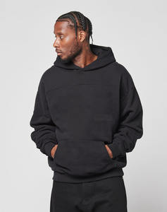 Pull à capuche personnalisé 500GSM poids lourd 100% coton éponge française pour hommes sérigraphie en relief teint uni motif solide hiver - Product Image 2