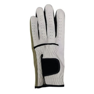 Guantes de golf de piel de oveja Cabretta blanca izquierda y derecha antideslizantes Tela transpirable duradera Logotipo personalizado Material suave para deportes - Product Image 3