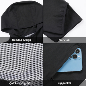 Ventes en gros de vestes d'été fines personnalisées pour l'extérieur, vestes de course à capuche coupe-vent, vestes de sport pour hommes - Product Image 6