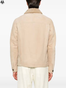 Chaqueta de Cuero Marrón Sofisticada con Cuello Alto, Diseño Moderno, Material Premium, Versátil, Transpirable y Resistente al Viento para Invierno - Product Image 4