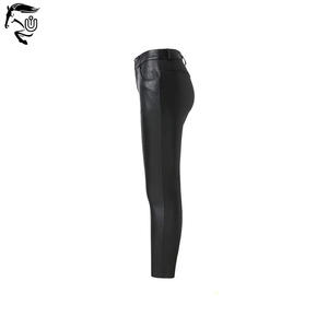 Pantalon en cuir noir anti-rides de haute qualité Unbridleds Industry, taille mi-haute, fermeture boutonnée, style motard, marque privée - Product Image 4