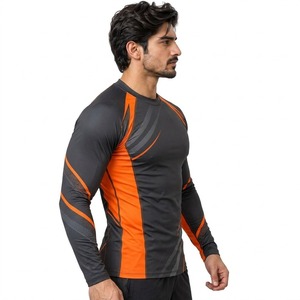 Athletic Training Workout Fitness Running Cycling Surfing <b>Gym</b> Performance Men Rash Guard Long Sleeve <b>Compression</b> Sports <b>Shirt</b> - Product Image 4