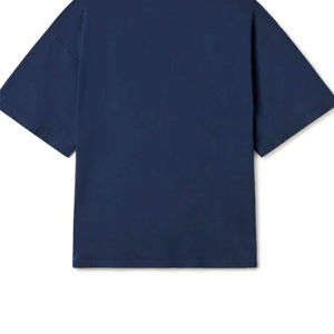 Camiseta de hombre lisa de cuello pequeño y hombros caídos, corte regular, personalizada, estilo streetwear, de algodón peinado, tejida, personalizable - Product Image 5