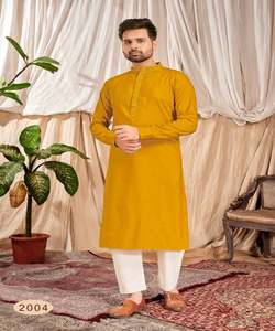 Nueva tendencia, camisa de tela de algodón pesado para hombres, ropa Formal, ropa de hombre indio, precio bajo, venta al por mayor, Surat étnico - Product Image 1