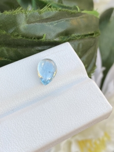 พลอยคาโบชองรูปลูกแพร์พลอยสีฟ้าจากพลอยเทียมพลอยเทียมเทียมทรงหลวมสำหรับทำเครื่องประดับ1.72กะรัต - Product Image 3