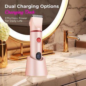 Afeitadora Eléctrica Húmeda/Seca para Mujer con USB, Impermeable IPX7, Doble Cuchilla de Lámina, Lavable, para Afeitar el Cuerpo y el Bikini - Product Image 4